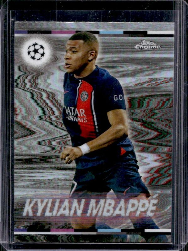 Kylian Mbappe 2023 Topps Chrome UEFA Club Competitions #WN-6 White Noise RAW