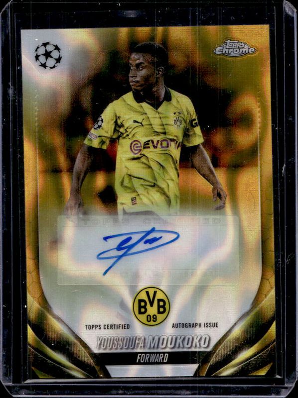 2023 Topps Chrome UEFA Club Competitions #CA-YM Chrome Autographs - Gold Lava