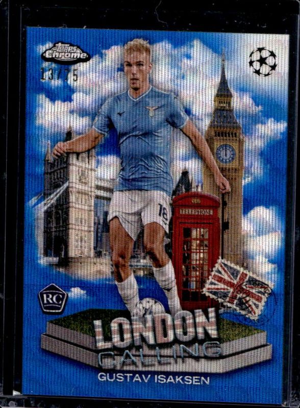 2023 Topps Chrome UEFA Club Competitions #LC-15 London Calling - Blue Wave Refractor /75