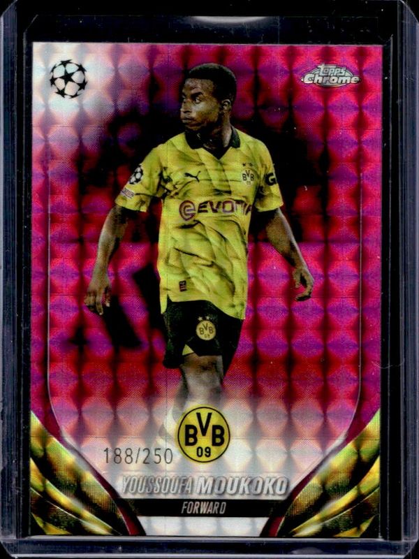 2023 Topps Chrome UEFA Club Competitions #157 Pink Geometric Refractor /250