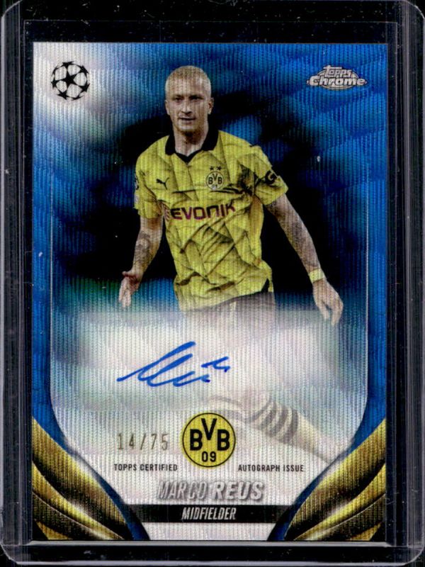 2023 Topps Chrome UEFA Club Competitions #CA-MR Chrome Autographs - Blue Wave Refractor /75