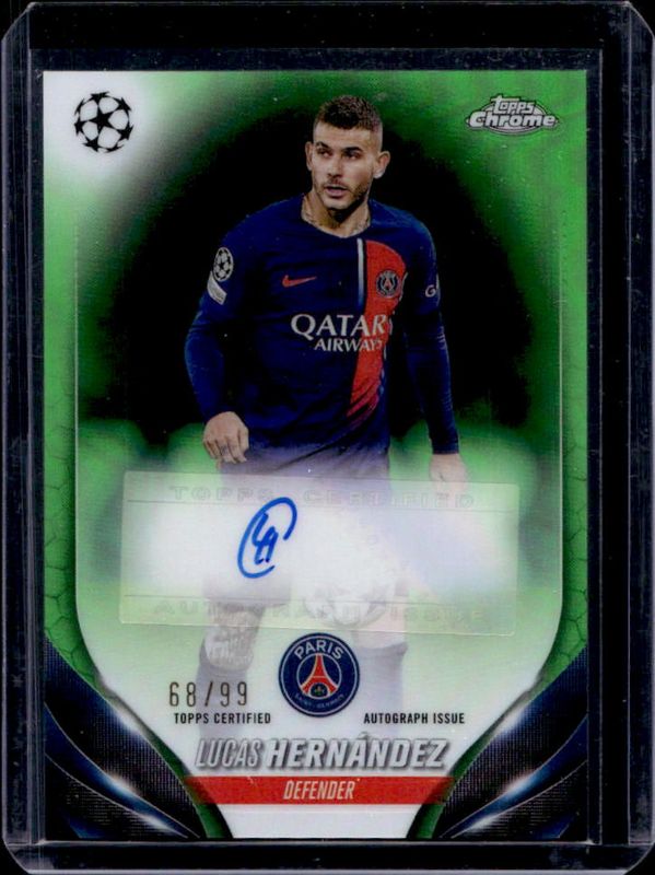 2023 Topps Chrome UEFA Club Competitions #CA-LH Chrome Autographs - Green Refractor /99