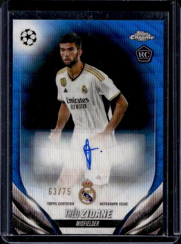 2023 Topps Chrome UEFA Club Competitions #CA-TZ Chrome Autographs - Blue Wave Refractor /75
