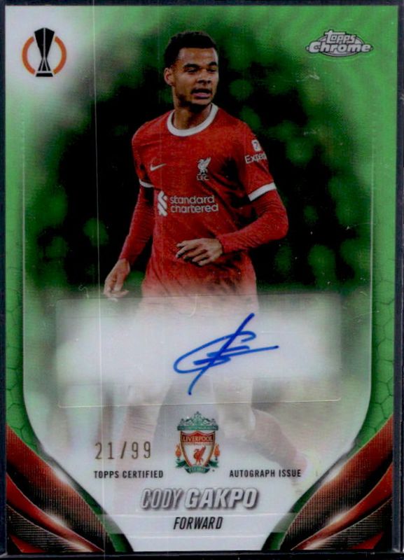 Cody Gakpo 2023 Topps Chrome UEFA Club Competitions #CA-CG Chrome Autographs - Neon Green /99 RAW