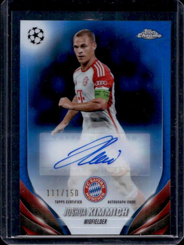 Joshua Kimmich 2023 Topps Chrome UEFA Club Competitions #CA-JK Chrome Autographs - Blue Refractor /150 RAW