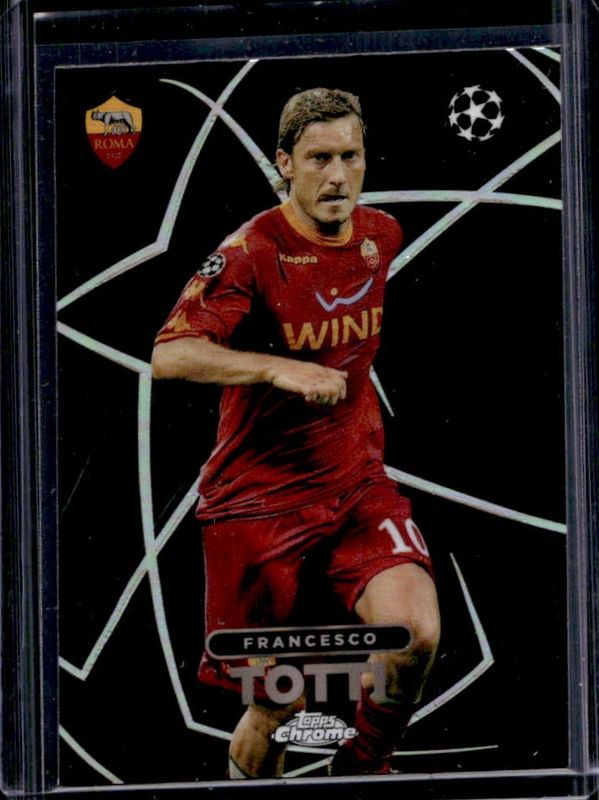 Francesco Totti 2023 Topps Chrome UEFA Club Competitions #BE-5 Shadow Etch RAW
