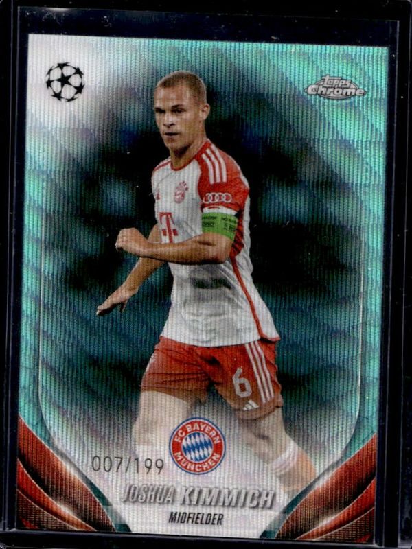 Joshua Kimmich 2023 Topps Chrome UEFA Club Competitions #72 Aqua Wave Refractor /199 RAW