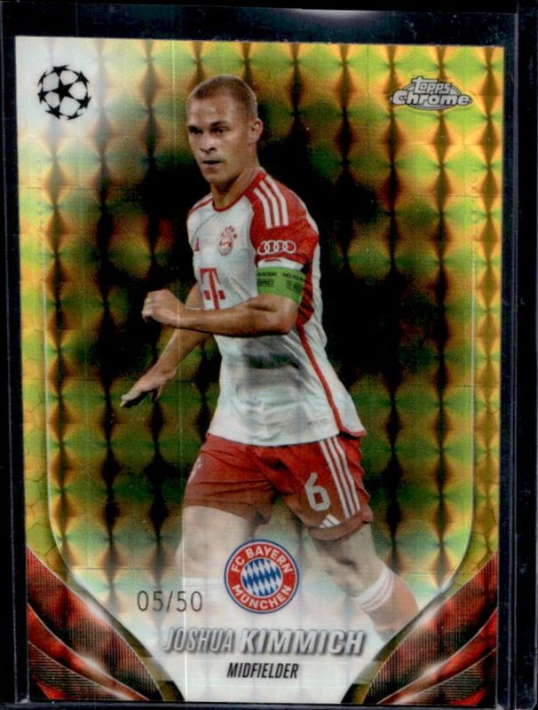 Joshua Kimmich 2023 Topps Chrome UEFA Club Competitions #72 Gold Geometric Refractor /50 RAW