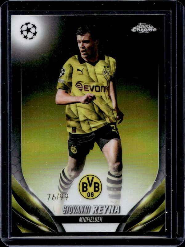 Giovanni Reyna 2023 Topps Chrome UEFA Club Competitions #174 Color Match /99 RAW