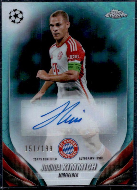 Joshua Kimmich 2023 Topps Chrome UEFA Club Competitions #CA-JK Chrome Autographs - Aqua /199 RAW