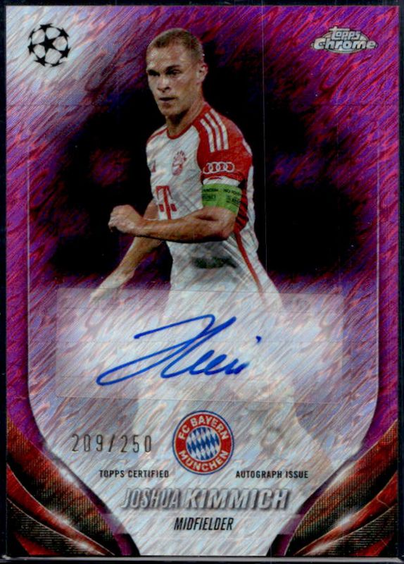 Joshua Kimmich 2023 Topps Chrome UEFA Club Competitions #CA-JK Chrome Autographs - Pink Shimmer Refractor /250 RAW