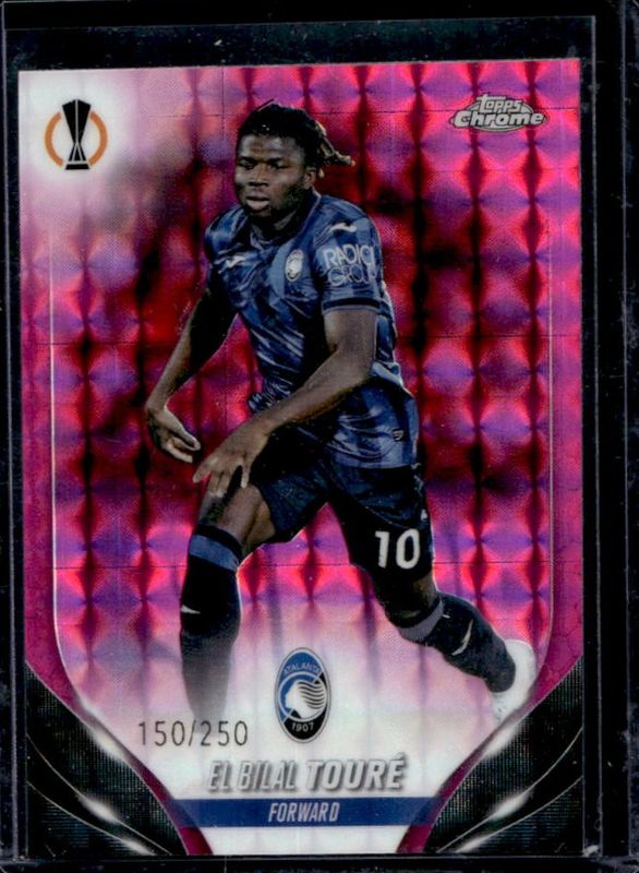 El Bilal Toure 2023 Topps Chrome UEFA Club Competitions #56 Pink Geometric Refractor /250 RAW