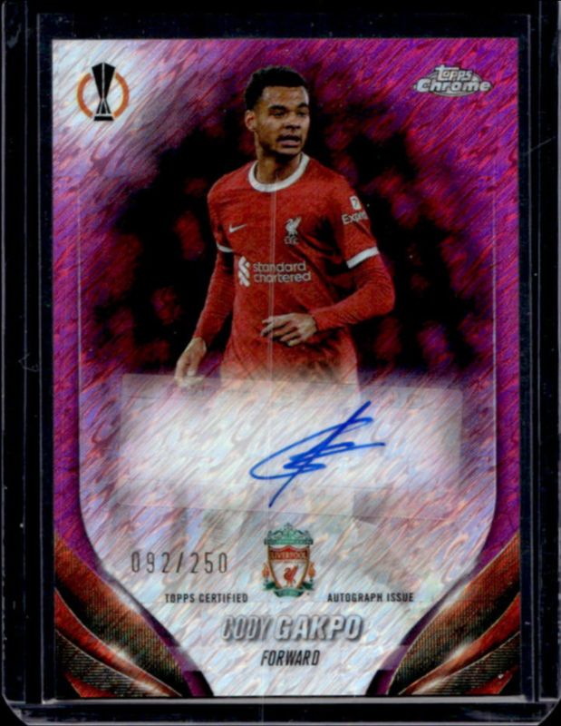 Cody Gakpo 2023 Topps Chrome UEFA Club Competitions #CA-CG Chrome Autographs - Pink Shimmer Refractor /250 RAW