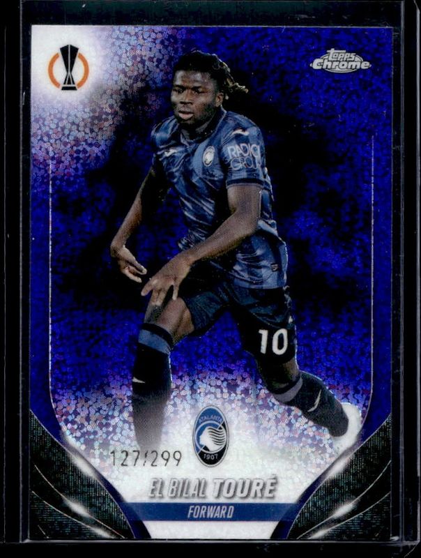 El Bilal Toure 2023 Topps Chrome UEFA Club Competitions #56 Violet Speckle Refractor /299 RAW