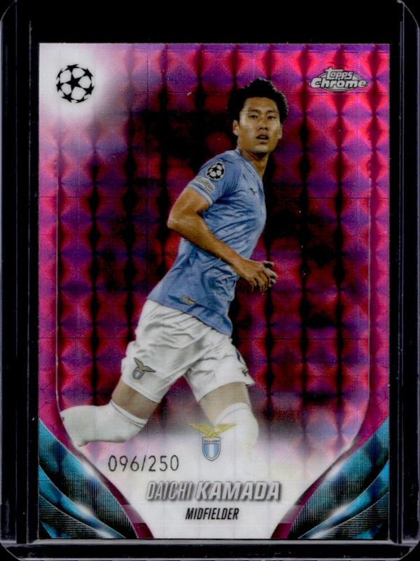 Daichi Kamada 2023 Topps Chrome UEFA Club Competitions #17 Pink Geometric Refractor /250 RAW