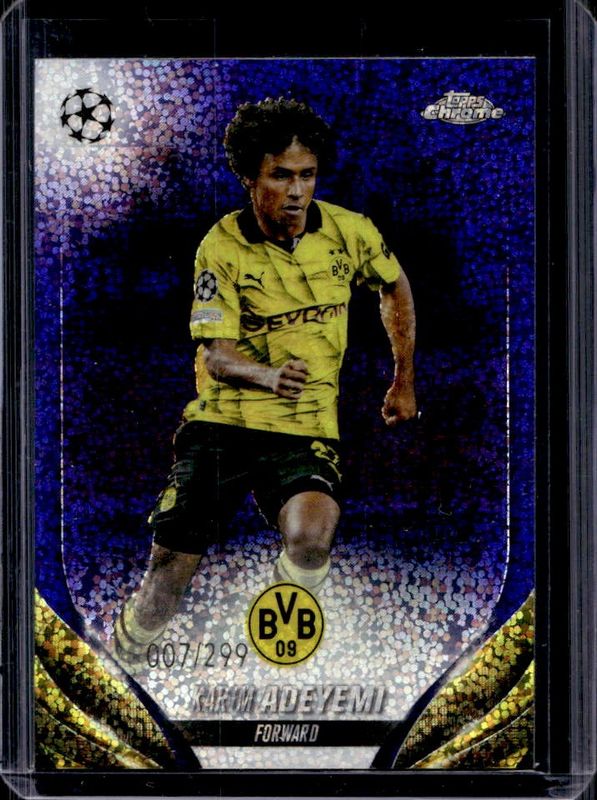 Karim Adeyemi 2023 Topps Chrome UEFA Club Competitions #73 Violet Speckle Refractor /299 RAW