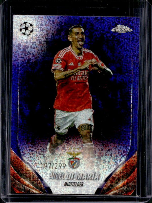 Angel Di Maria 2023 Topps Chrome UEFA Club Competitions #53 Violet Speckle Refractor /299 RAW