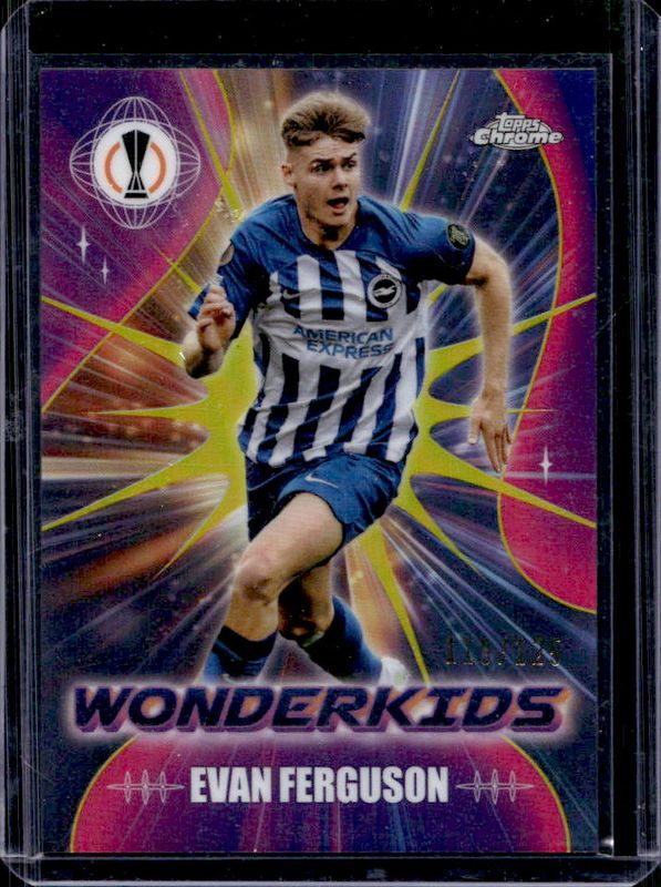 Evan Ferguson 2023 Topps Chrome UEFA Club Competitions #WK-4 Wonderkids - Yellow Refractor /125 RAW