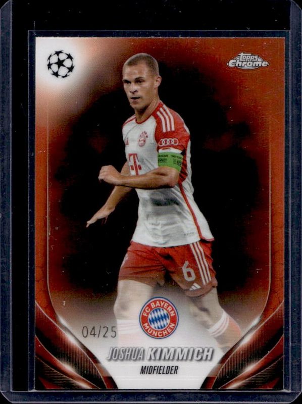 Joshua Kimmich 2023 Topps Chrome UEFA Club Competitions #72 Orange Refractor /25 RAW