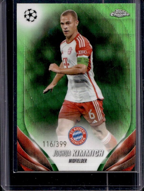 Joshua Kimmich 2023 Topps Chrome UEFA Club Competitions #72 Neon Green Wave Refractor /399 RAW