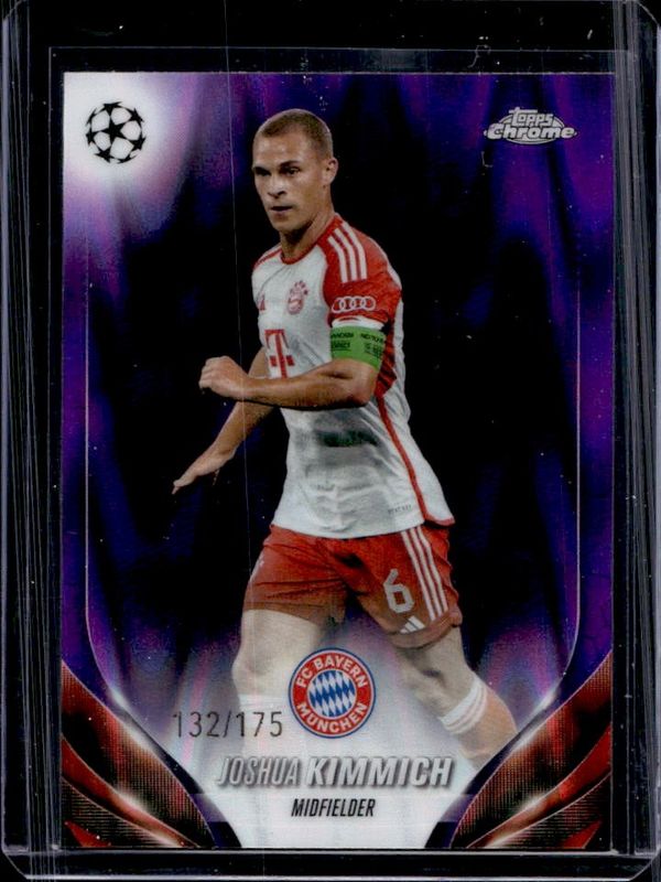 Joshua Kimmich 2023 Topps Chrome UEFA Club Competitions #72 Purple RayWave Refractor /175 RAW