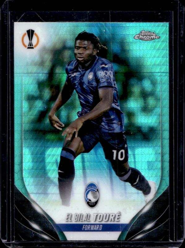 El Bilal Toure 2023 Topps Chrome UEFA Club Competitions #56 Aqua Prism Refractor RAW