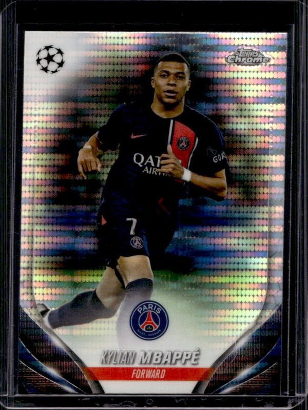 Kylian Mbappe 2023 Topps Chrome UEFA Club Competitions #21 Pulsar Refractor RAW
