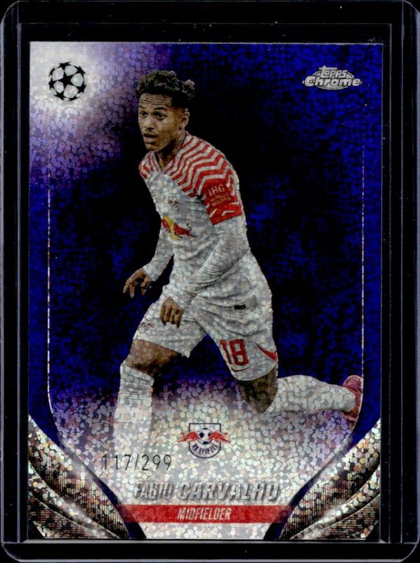 Fabio Carvalho 2023 Topps Chrome UEFA Club Competitions #78 Violet Speckle Refractor /299 RAW