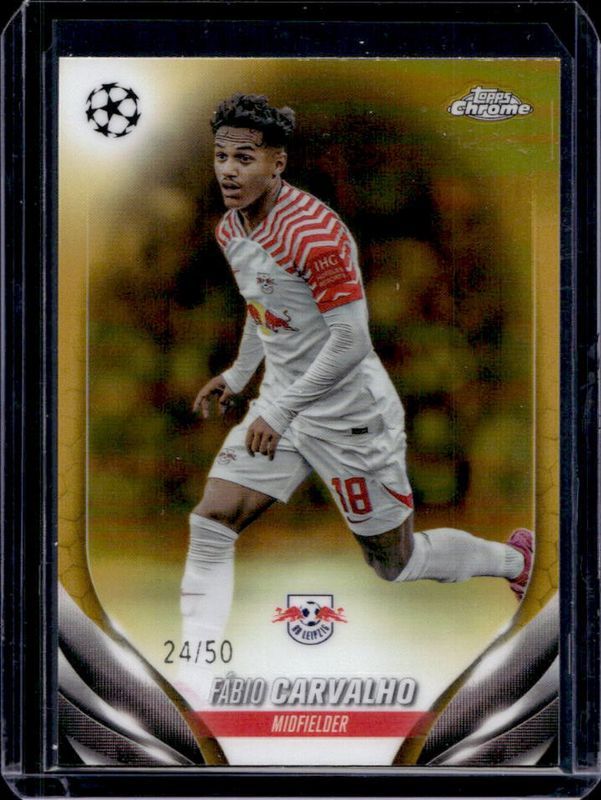 Fabio Carvalho 2023 Topps Chrome UEFA Club Competitions #78 Gold Refractor /50 RAW