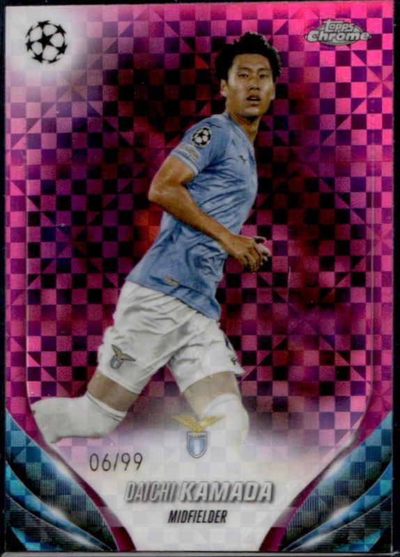 Daichi Kamada 2023 Topps Chrome UEFA Club Competitions #17 Magenta X-Fractor /99 RAW