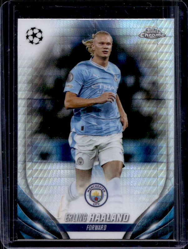 Erling Haaland 2023 Topps Chrome UEFA Club Competitions #39 Prism Refractor RAW