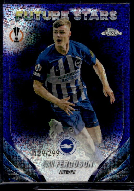 Evan Ferguson 2023 Topps Chrome UEFA Club Competitions #1 Violet Speckle Refractor /299 RAW