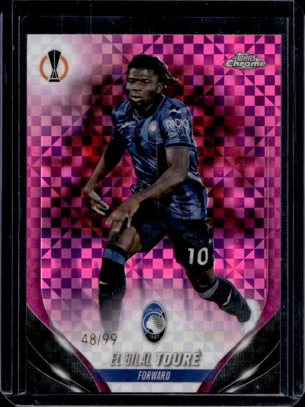 El Bilal Toure 2023 Topps Chrome UEFA Club Competitions #56 Magenta X-Fractor /99 RAW