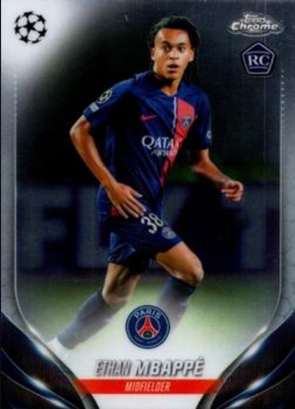 Ethan Mbappe 2023 Topps Chrome UEFA Club Competitions #91 Base Rookie RAW