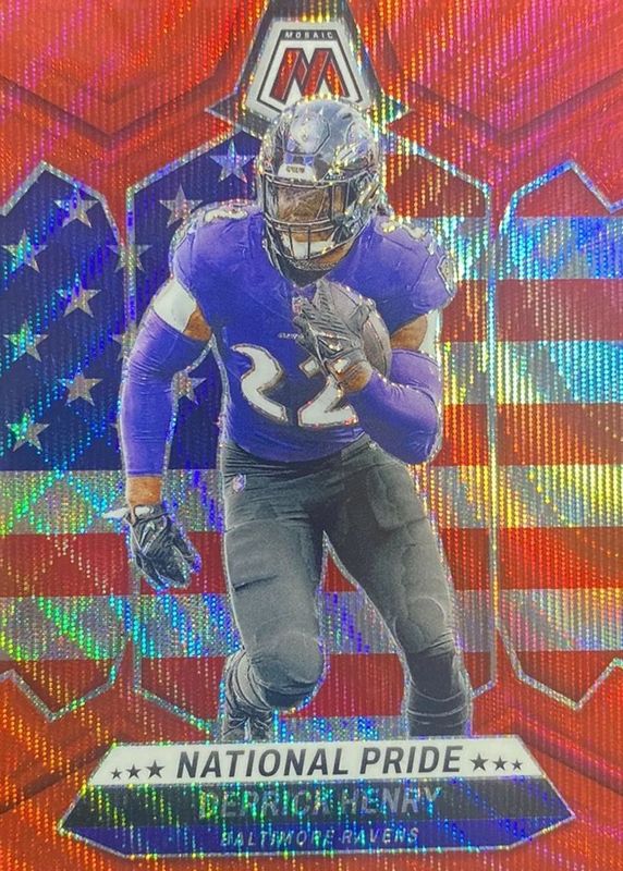 Derrick Henry 2024 Mosaic #257 National Pride - Red Wave /9 RAW