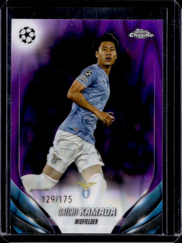 Daichi Kamada 2023 Topps Chrome UEFA Club Competitions #17 Purple RayWave Refractor /175 RAW