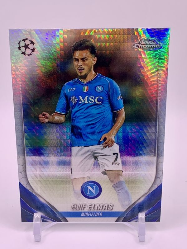 Eljif Elmas 2023 Topps Chrome UEFA Club Competitions #182 Prism Refractor RAW