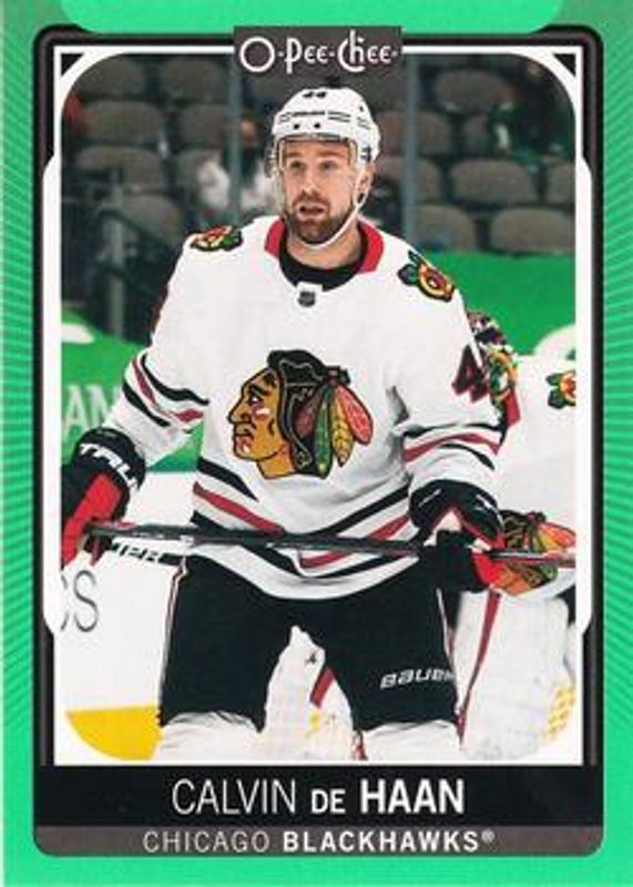 Calvin de Haan 2021 O-Pee-Chee #383 Neon Green Border /50 RAW