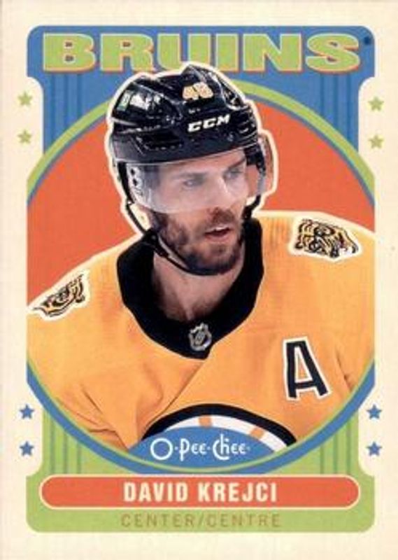 David Krejci 2021 O-Pee-Chee Retro Blank Back RAW