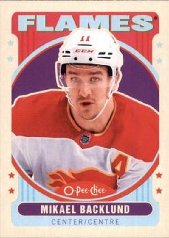 Mikael Backlund 2021 O-Pee-Chee Retro Blank Back RAW