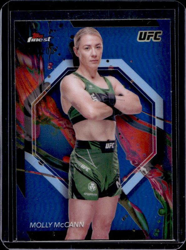 Molly McCann 2024 Topps Finest UFC #57 Blue Refractor RAW