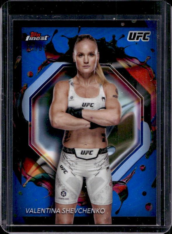 Valentina Shevchenko 2024 Topps Finest UFC #289 Blue Refractor RAW