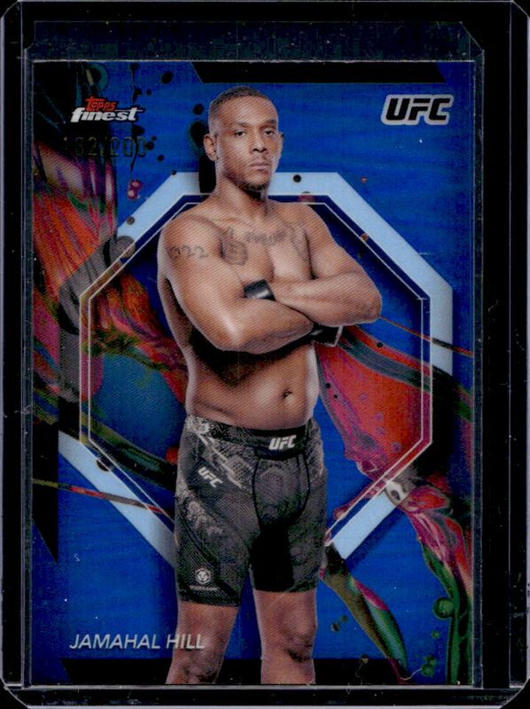 Jamahal Hill 2024 Topps Finest UFC #36 Blue Refractor RAW