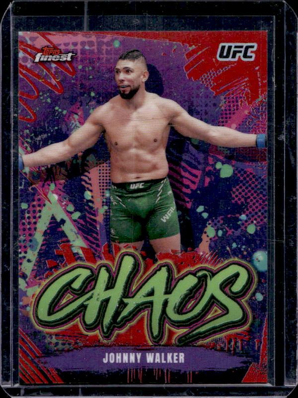 Johnny Walker 2024 Topps Finest UFC #CHA-23 Chaos - Red Refractor /5 RAW