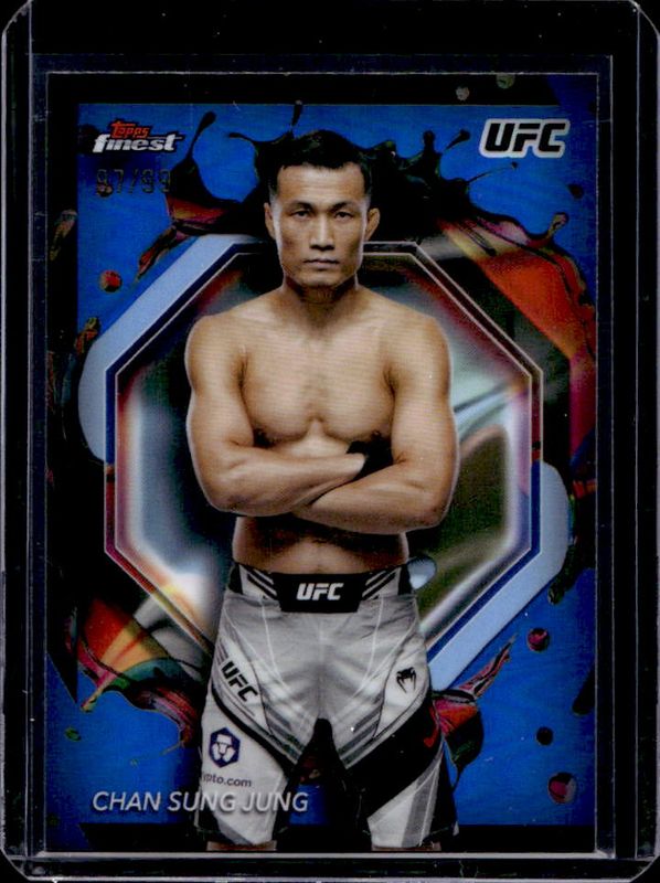 Chan Sung Jung 2024 Topps Finest UFC #265 Blue Refractor RAW