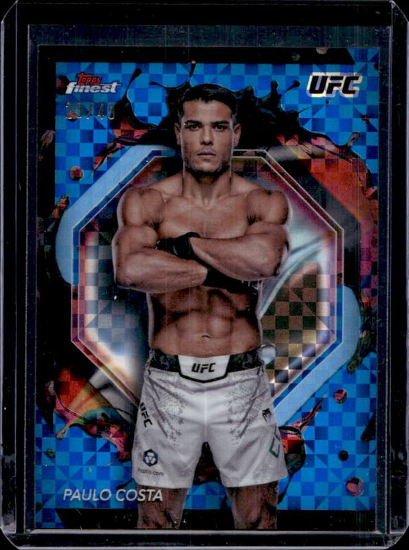 Paulo Costa 2024 Topps Finest UFC #249 Blue Checkerboard Refractor RAW