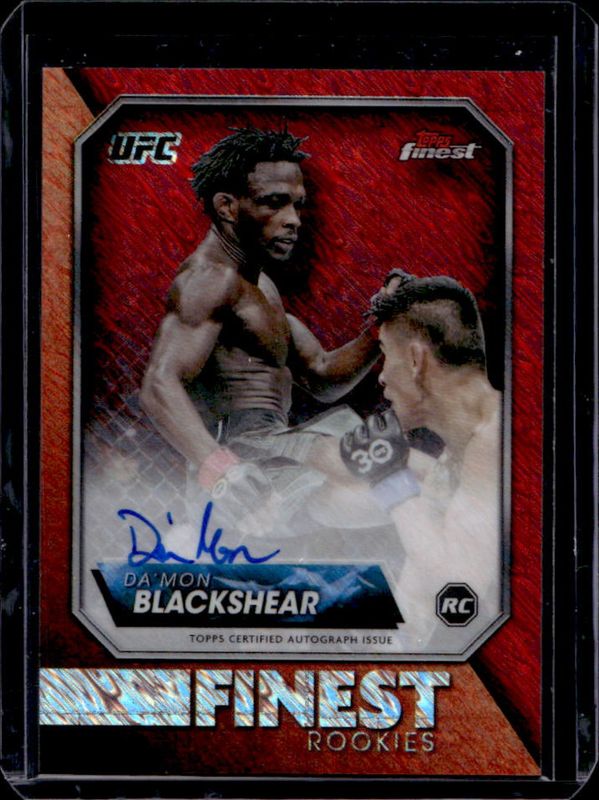 Da’Mon Blackshear 2024 Topps Finest UFC #RFA-DB Rookie Finest Autographs - Red Shimmer Refractor RAW