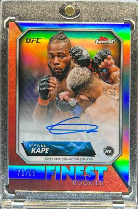 Manel Kape 2024 Topps Finest UFC #RFA-MK Rookie Finest Autographs - Refractor /99 RAW