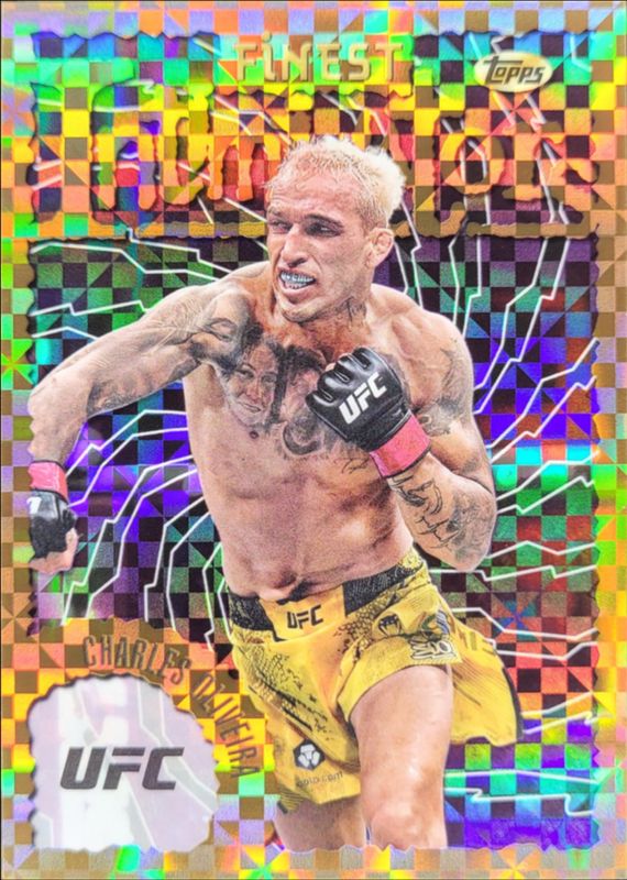 Charles Oliveira 2024 Topps Finest UFC #INT-5 Intimidators - Checkerboard Refractor RAW