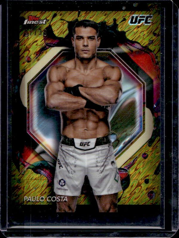 Paulo Costa 2024 Topps Finest UFC #249 Gold Shimmer Refractor /39 RAW
